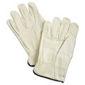 Mcr Safety Unlined Pigskin Driver Gloves, Cream, X-Large, Pair, PK12, 12PK 3400XL